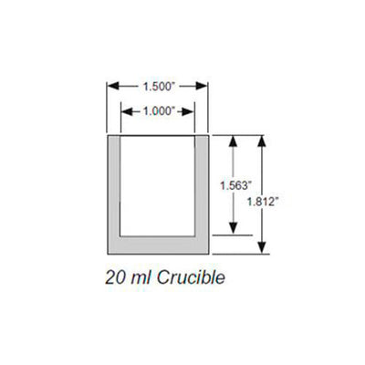 9788. CRISOL DE GRAFITO 20ML P/FUSION, ALTA PUREZA CILINDRICO - SCP SCIENCE