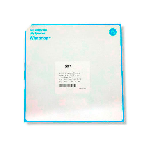 22928. PAPEL FILTRO CIRCULAR #597 320MM CELULOSA C/100 WHATMAN