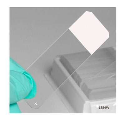 50649. PORTAOBJETOS DE VIDRIO 25X75MM BLANCO DIAMANTE BORDE BISELADOS A 45° ESMERILADO - GLOBE SCIENTIFIC