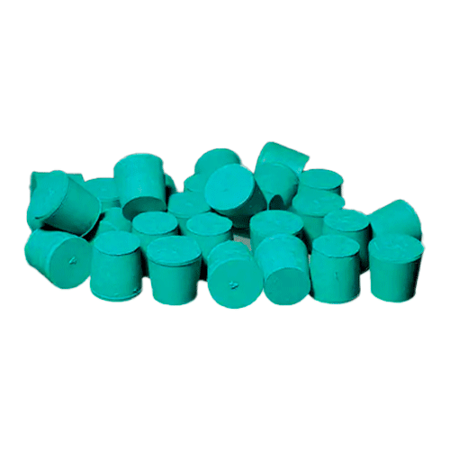 27841. TAPON DE NEOPRENO SOLIDO #6 COLOR VERDE PAQUETE C/3 PIEZAS FISHERBRAND