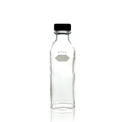 24047. FRASCO DE VIDRIO CLARO 160ML P/DILUCION DE LECHE, 45X150MM GRADUADO PAQUETE C/2 PIEZAS KIMAX