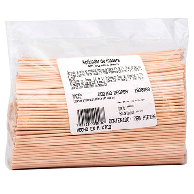 51305. APLICADOR DE MADERA SIN ALGODON 15CM / 2 BOLSAS C/750 - PROTEC
