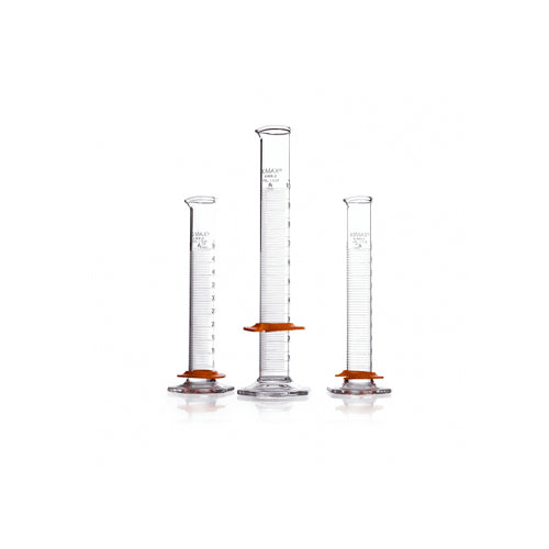 24137. PROBETA (MEDIDA CILINDRICA) DE VIDRIO 25ML ESCALA METRICA BLANCA C/PICO Y TOPE SAFE-GARD KIMAX