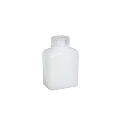 3352. FRASCO POLIETILENO ALTA DENSIDAD 1LT RECTANGULAR C/TAPON DE ROSCA POLIPROPILENO PAQUETE C/2 PIEZAS - NALGENE