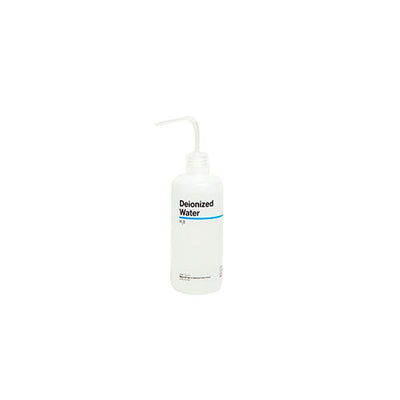 3353. PIZETA (FRASCO LAVADOR) 500ML AGUA DESIONIZADA, BOCA ANGOSTA SALIDA SUPERIOR C/TAPA NATURAL, ETIQUETA GHS, LDPE NALGENE