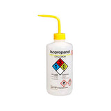 1473. PIZETA (FRASCO LAVADOR) 250ML ISOPROPANOL, BOCA ANGOSTA SALIDA LATERAL C/TAPA AMARILLA, ETIQUETA GHS, LDPE PAQUETE C/2 PIEZAS NALGENE