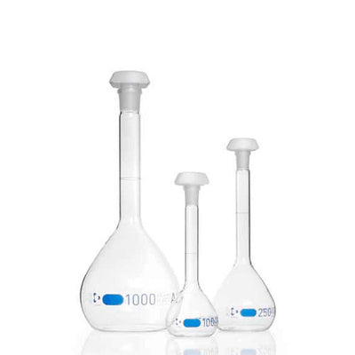 23503. MATRAZ VOLUMETRICO DE VIDRIO 50ML CLASE A GRADUADO AZUL DURAN