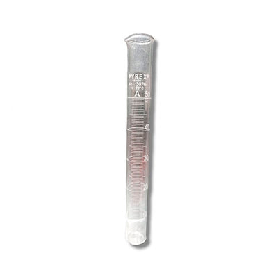 24397. PROBETA (MEDIDA CILINDRICA) DE VIDRIO 50ML CLASE A SIN BASE PAQUETE C/5 PIEZAS PYREX