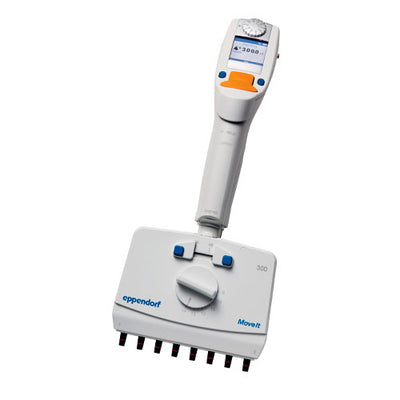 29391. MICROPIPETA MULTICANAL 8 CANALES VOLUMEN VARIABLE 15-300UL ELECTRONICA XPLORER PLUS MOVE IT CODIGO COLOR NARANJA EPPENDORF
