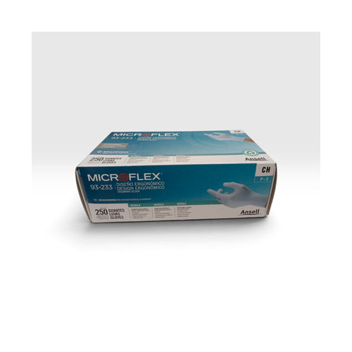 5068. GUANTES DE NITRILO AZUL SIN POLVO 2.8MIL DISEÑO ERGONOMICO PAQUETE C/250 PIEZAS - MICROFLEX