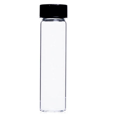 51888. VIAL VIDRIO CLARO 30ML (8 DRAM) C/TAPA DE ROSCA FENOLICA NEGRA 22-400 C/144 - KIMBLE