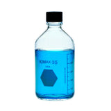 29782. FRASCO DE VIDRIO CLARO 250ML P/MEDIOS DE ALMACENAMIENTO KG-35, GRADUADO BOCA ANCHA C/TAPA FENOLICA REVESTIDA DE CAUCHO 33-430 C/2 KIMAX