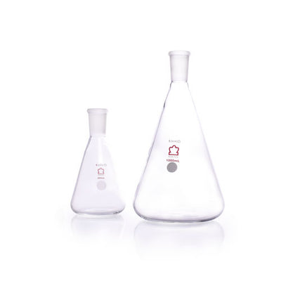 52251. MATRAZ ERLENMEYER DE VIDRIO 125ML BOCA ESTRECHA JUNTA 24/40 - KONTES