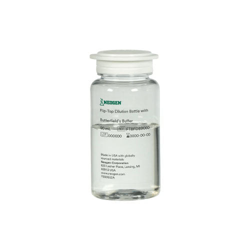 50237. FRASCO DILUCION FLIPTOP DE BUFFER BUTTERFIELD C/TAPA C/ 60 VIALES - NEOGEN