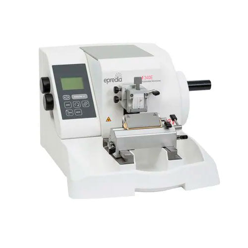 55634. MICROTOMO ROTATORIO ELECTRONICO MOD. HM340E (INCLUYE REPELENTE 100ML, HERRAMIENTAS, PLACA, GUARDAPOLVO, MANUAL, PINZA DE CASSETE Y PORTACUCHILLAS) 115V, 60HZ EPREDIA