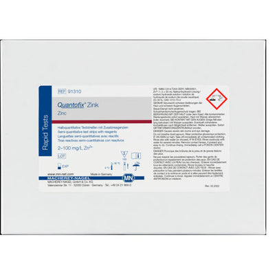 52787. TIRAS REACTIVAS SEMICUANTITATIVAS P/DETERMINACION DE ZINC QUANTOFIX P/100 PRUEBAS MACHEREY-NAGEL
