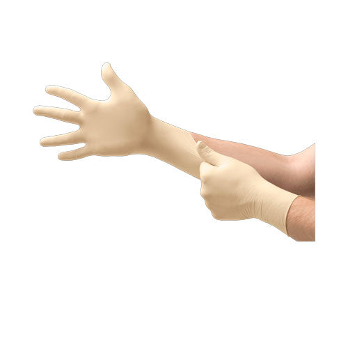 52232. GUANTES DE LATEX NATURAL SIN POLVO, TEXTURIZADO COMFORT GRIP TALLA MEDIANA C/100 - MICROFLEX