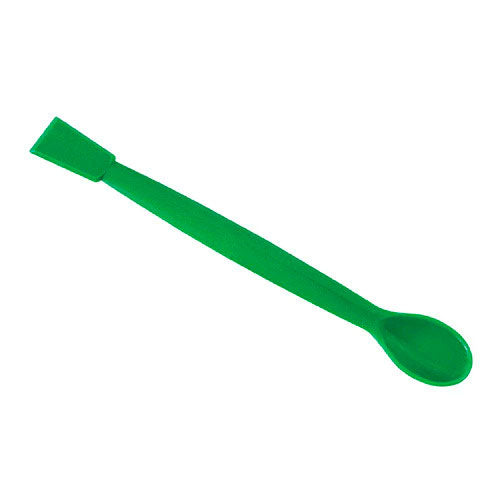 28424. ESPATULA DOBLE C/CUCHARA DE PLASTICO ABS VERDE, LARGO 180MM CAJA C/3 PAQUETES C/6 PIEZAS CRM
