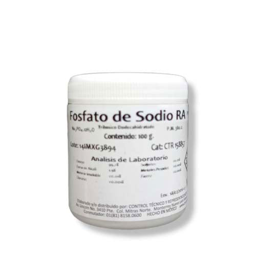 22536. FOSFATO DE SODIO TRIBASICO DODECAHIDRATADO RA ACS 100GR PAQUETE C/2 PIEZAS CTR