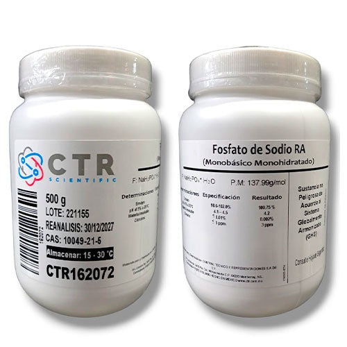 50979. FOSFATO DE SODIO MONOBASICO MONOHIDRATADO RA PLASTICO 500GR - CTR