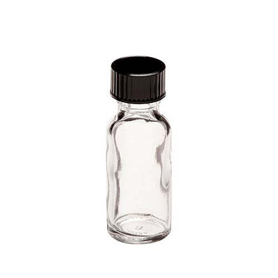 2093. FRASCO DE VIDRIO CLARO 30ML TIPO BOSTON, TAPA FENOLICA C/LINER CONICO DE POLIETILENO PAQUETE C/10 PIEZAS - FINNERAN