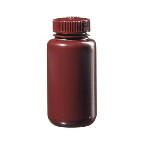 50767. FRASCO DE POLIETILENO ALTA DENSIDAD 250ML AMBAR BOCA ANCHA DESECHABLE C/TAPON - NALGENE