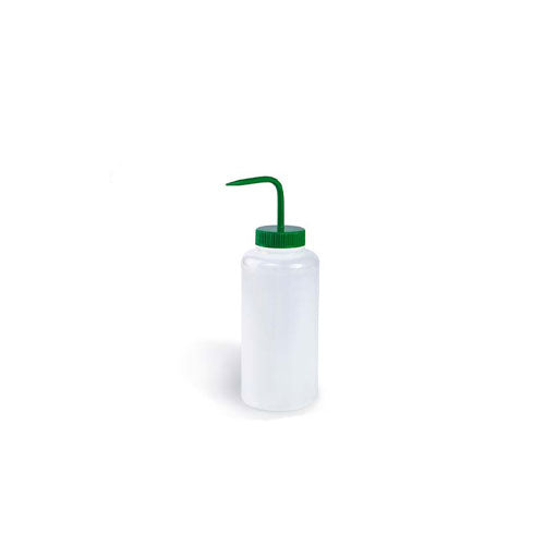 22213. PIZETA (FRASCO LAVADOR) 1LT BOCA ANCHA SALIDA SUPERIOR C/TAPA VERDE, LDPE BEL-ART