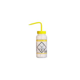 22215. PIZETA (FRASCO LAVADOR) 500ML DICLOROMETANO, BOCA ANCHA SALIDA SUPERIOR C/TAPA AMARILLA, LDPE BEL-ART