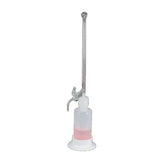 28592. BURETA DE VIDRIO AUTOMATICA 25ML CLASE A, C/LLAVE DE PASO 2MM Y BOTELLA DE POLIETILENO FLEXIBLE 500ML BEL-ART