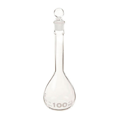 22836. MATRAZ VOLUMETRICO DE VIDRIO 100ML CLASE B C/TAPON DE VIDRIO UNITED SCIENTIFIC