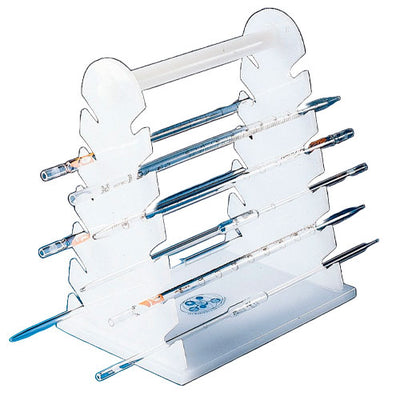 27396. SOPORTE HORIZONTAL P/12 PIPETAS, POLIETILENO BLANCO 24.1 X 17.8 X 29.2CM BEL-ART