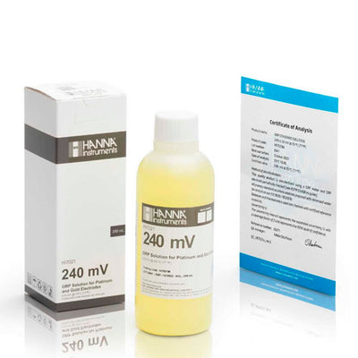 55102. SOLUCION DE VALIDACION ORP 240MV, 20°C 230ML HANNA