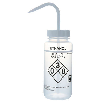 30852. PIZETA (FRASCO LAVADOR) 500ML ETANOL, BOCA ANCHA SALIDA SUPERIOR C/TAPA NATURAL, LDPE C/6 HEATHROW