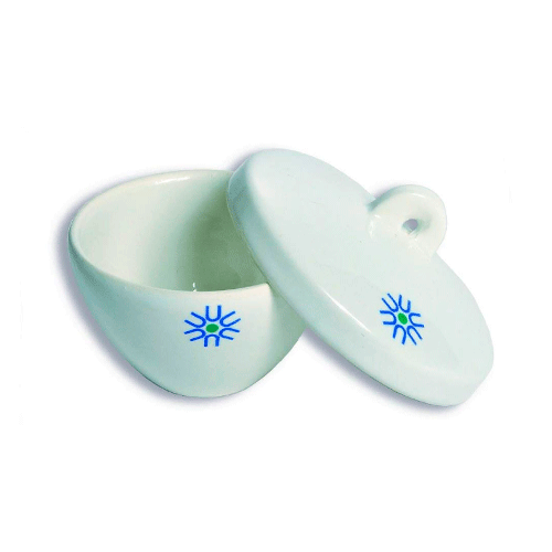 27796. CRISOL DE PORCELANA 150ML FORMA ANCHA C/TAPA UNITED SCIENTIFIC