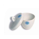 22986. CRISOL DE PORCELANA 1.3ML FORMA ALTA C/TAPA PAQUETE C/3 PIEZAS UNITED SCIENTIFIC