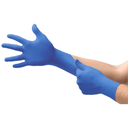 27784. GUANTES DE NITRILO COBALTO TEXTURIZADOS SIN POLVO TALLA GRANDE (8.5-9) PAQUETE C/200 PIEZAS MICROFLEX