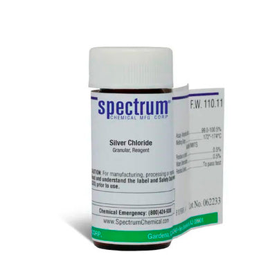25122. CLORURO DE PLATA GRANULAR REACTIVO 25GR SPECTRUM CHEMICAL