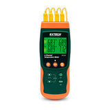51294. TERMOMETRO PORTATIL P/REGISTRO DE DATOS DE 4 CANALES CON 6 TIPOS DE TERMOPAR (J, K, E, T, R, S) Y REGISTRO DE DATOS DE 2 CANALES C/SONDAS RTD (PT100 OHMIOS) - EXTECH