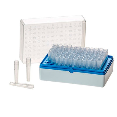 27737. GRADILLA P/96 TUBOS 1.2ML POLIPROPILENO ESTERIL COLOR AZUL PAQUETE C/3 PIEZAS SIMPORT