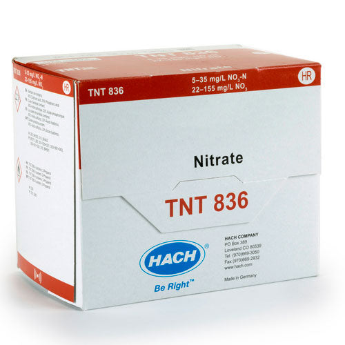 54906. TEST EN CUBETA TNTPLUS P/NITRATO RANGO ALTO (5-35 MG/L) 25 PRUEBAS HACH