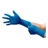 52314. GUANTES DE NITRILO AZUL SIN POLVO, PUÑO EXTENDIDO ULTRASENSE TALLA EXTRACHICO C/100 - MICROFLEX
