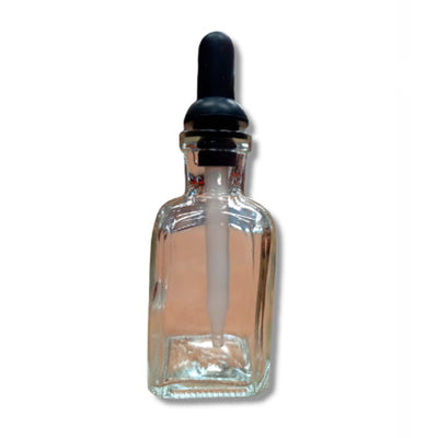 23136. FRASCO GOTERO FORMA CUADRADA VIDRIO CLARO BOROSILICATO C/PIPETA DE HULE NEGRO 30ML WHEATON