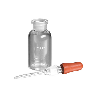 2624. FRASCO GOTERO DE VIDRIO CLARO 125ML C/BULBO Y PIPETA - PYREX