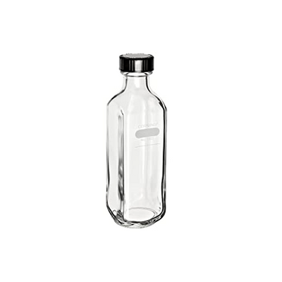 2900. BOTELLA DE VIDRIO P/DILUCION DE LECHE 160ML GRADUADA BOCA ANGOSTA C/TAPON DE ROSCA PYREX