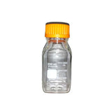 15060. FRASCO VIDRIO CLARO 250ML P/MEDIO DE CULTIVO GRADUADO CUADRADO C/TAPON DE ROSCA NARANJA - PYREX