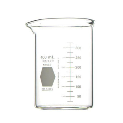 2018. VASO DE PRECIPITADO DE VIDRIO 400ML FORMA BAJA REFORZADO PARED GRUESA - KIMAX