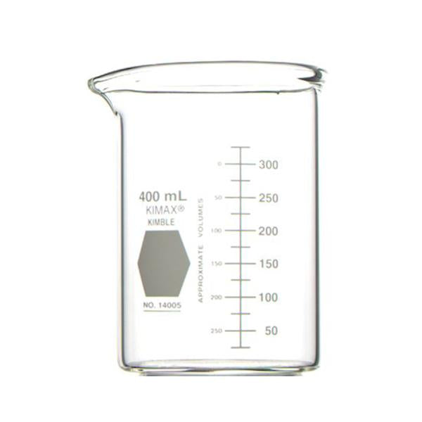 2018. VASO DE PRECIPITADO DE VIDRIO 400ML FORMA BAJA REFORZADO PARED GRUESA - KIMAX