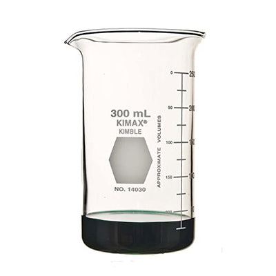 2996. VASO DE PRECIPITADO DE VIDRIO 300ML FORMA ALTA BERZELIUS S/PICO PAQUETE C/2 PIEZAS - KIMAX