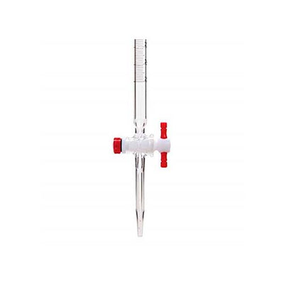 14217. BURETA DE VIDRIO 25ML CLASE B C/LLAVE DE TEFLON RECTA - KIMAX