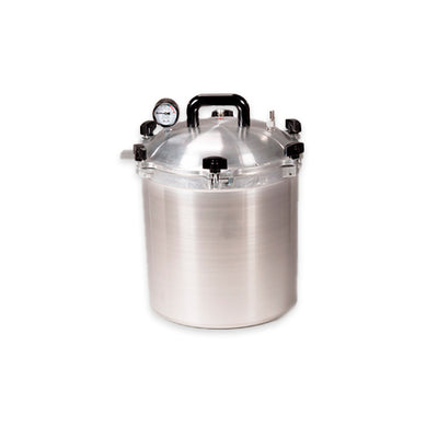 10506. AUTOCLAVE (ESTERILIZADOR) DE ALUMINIO 24LT C/CANASTILLA Y MANOMETRO PORTATIL P/GAS - ALL AMERICAN